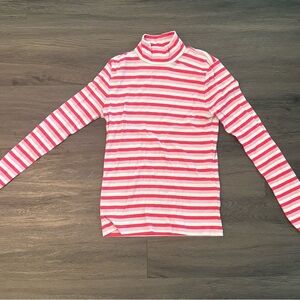 J. Crew Factory Pink and White Striped Long Sleeve Tee